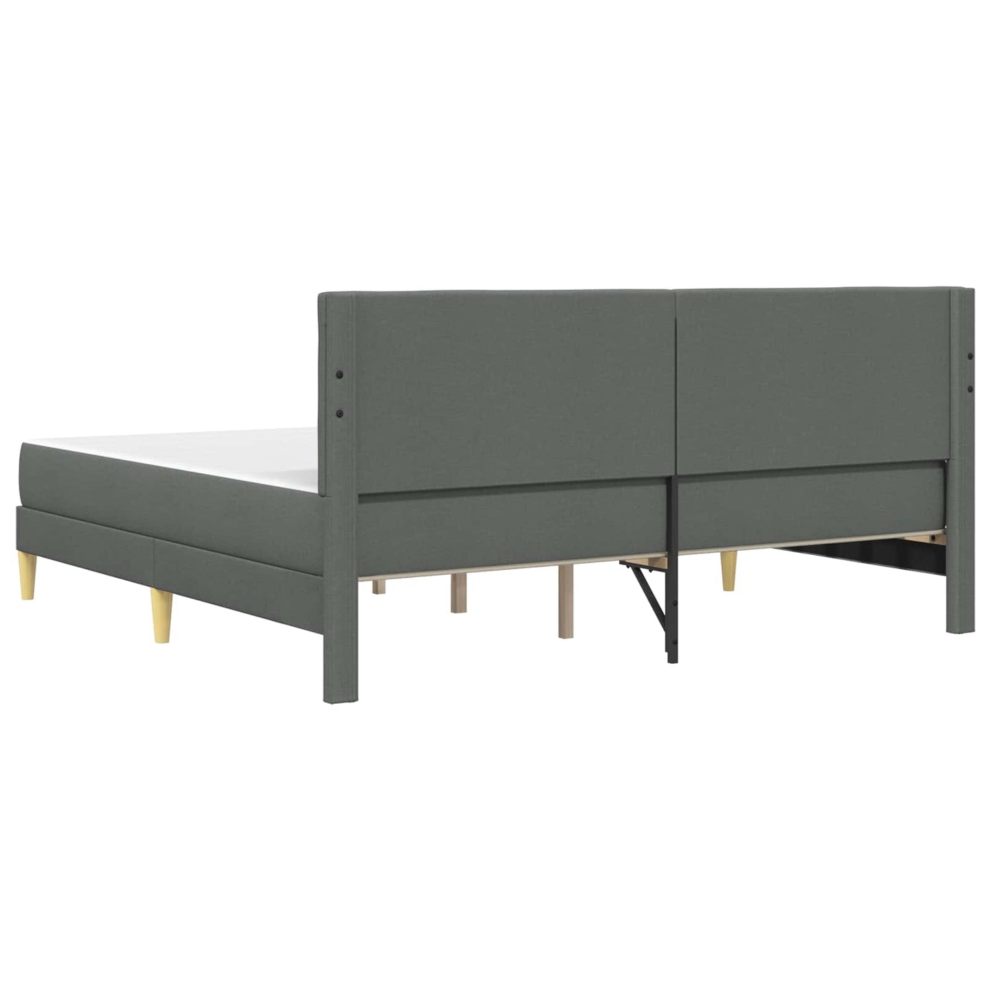 Struttura letto con materasso Grigio scuro 200 x 200 cm Tessuto | homemem39
