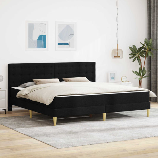 Struttura letto con materasso Nero 200 x 200 cm Tessuto