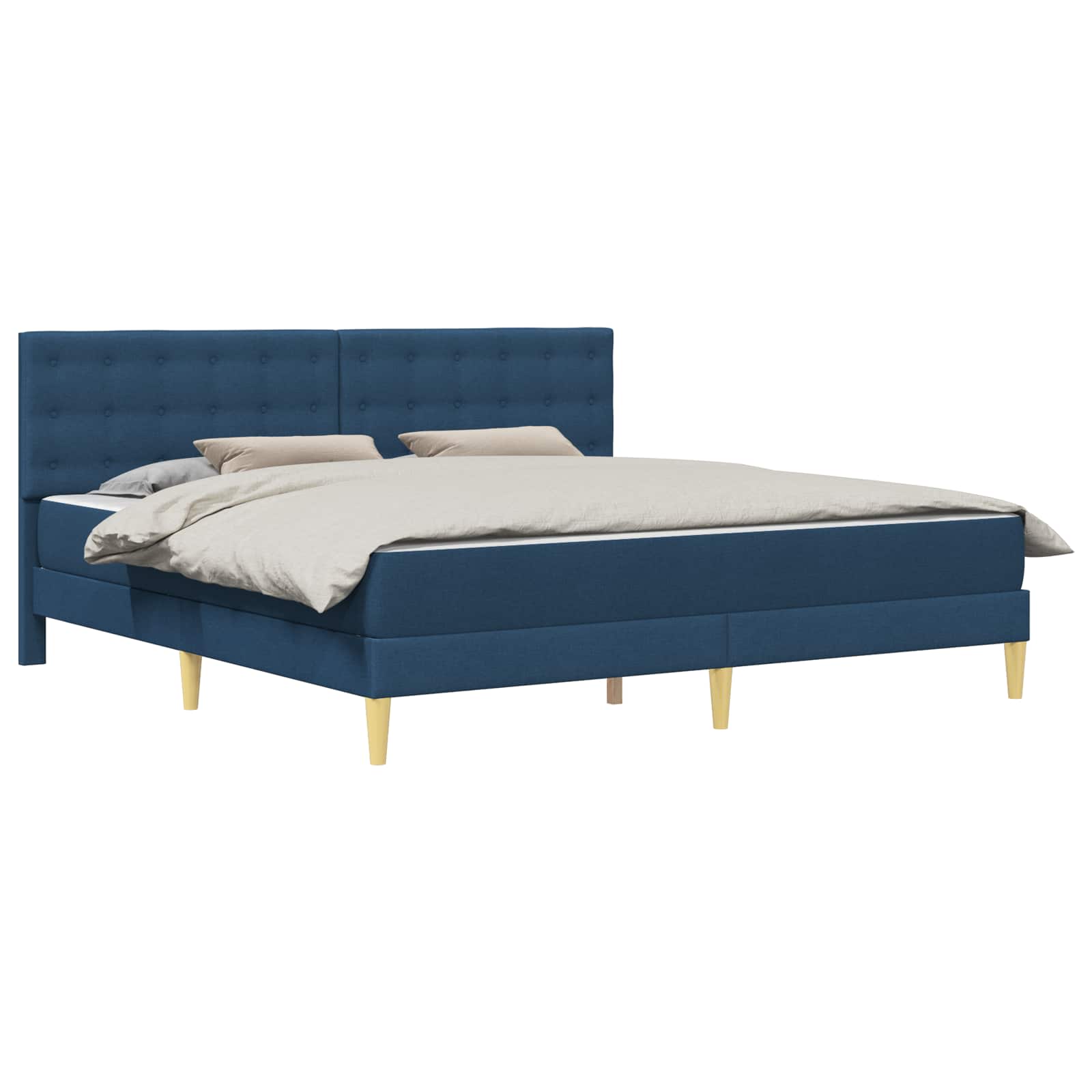 Struttura letto con materasso Blu 200 x 200 cm Tessuto | homemem39