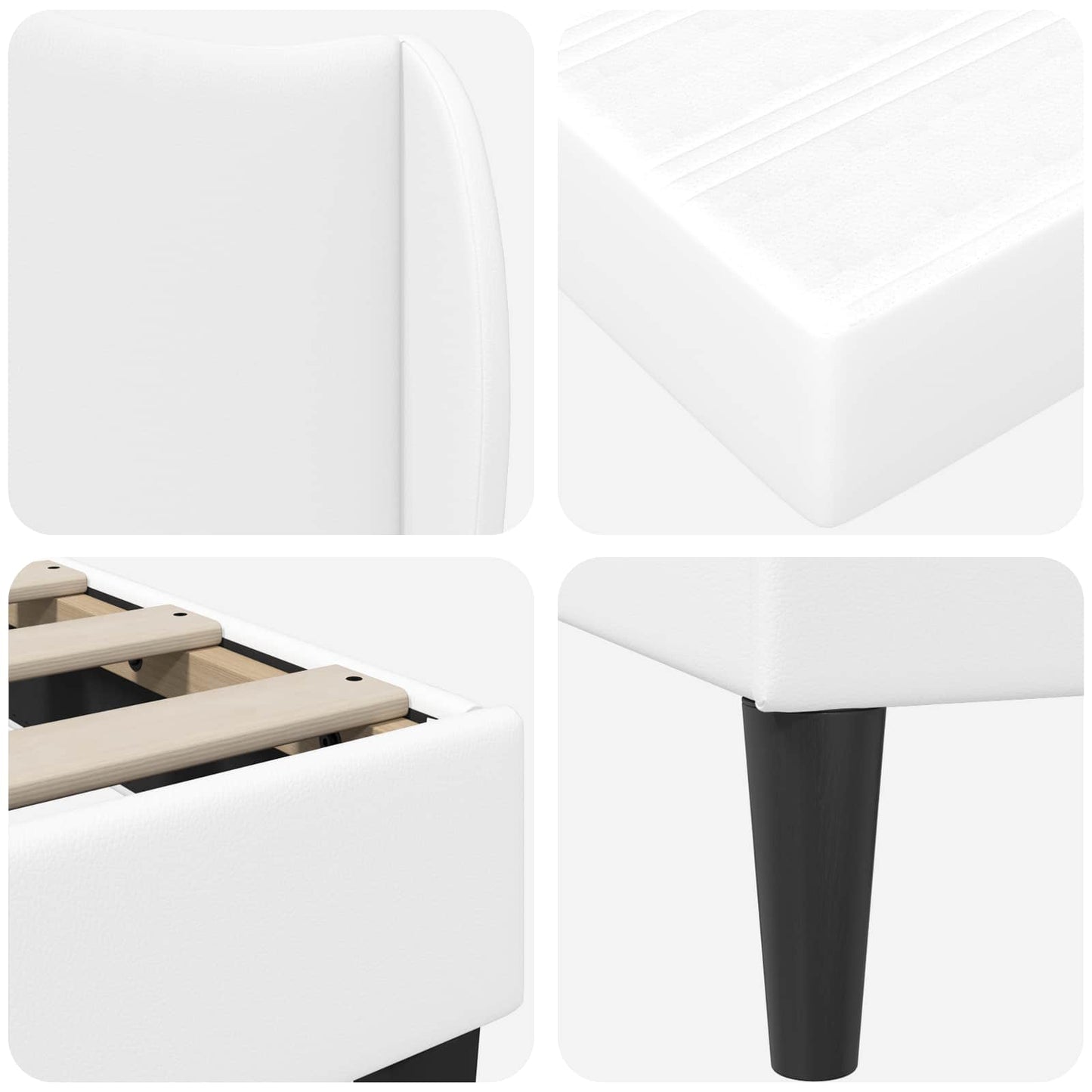 Struttura del letto con testiera Bianco 80 x 200 cm Similpelle | homemem39