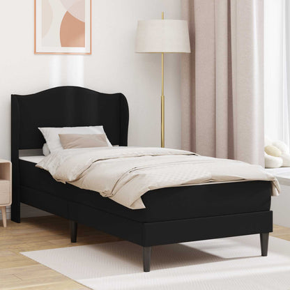 Struttura del letto con testiera Nero 90 x 190 cm Similpelle
