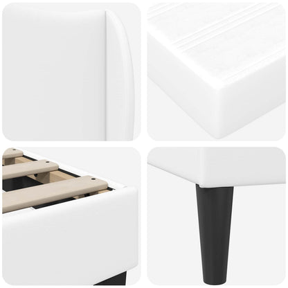 Struttura del letto con testiera Bianco 90 x 190 cm Similpelle | homemem39