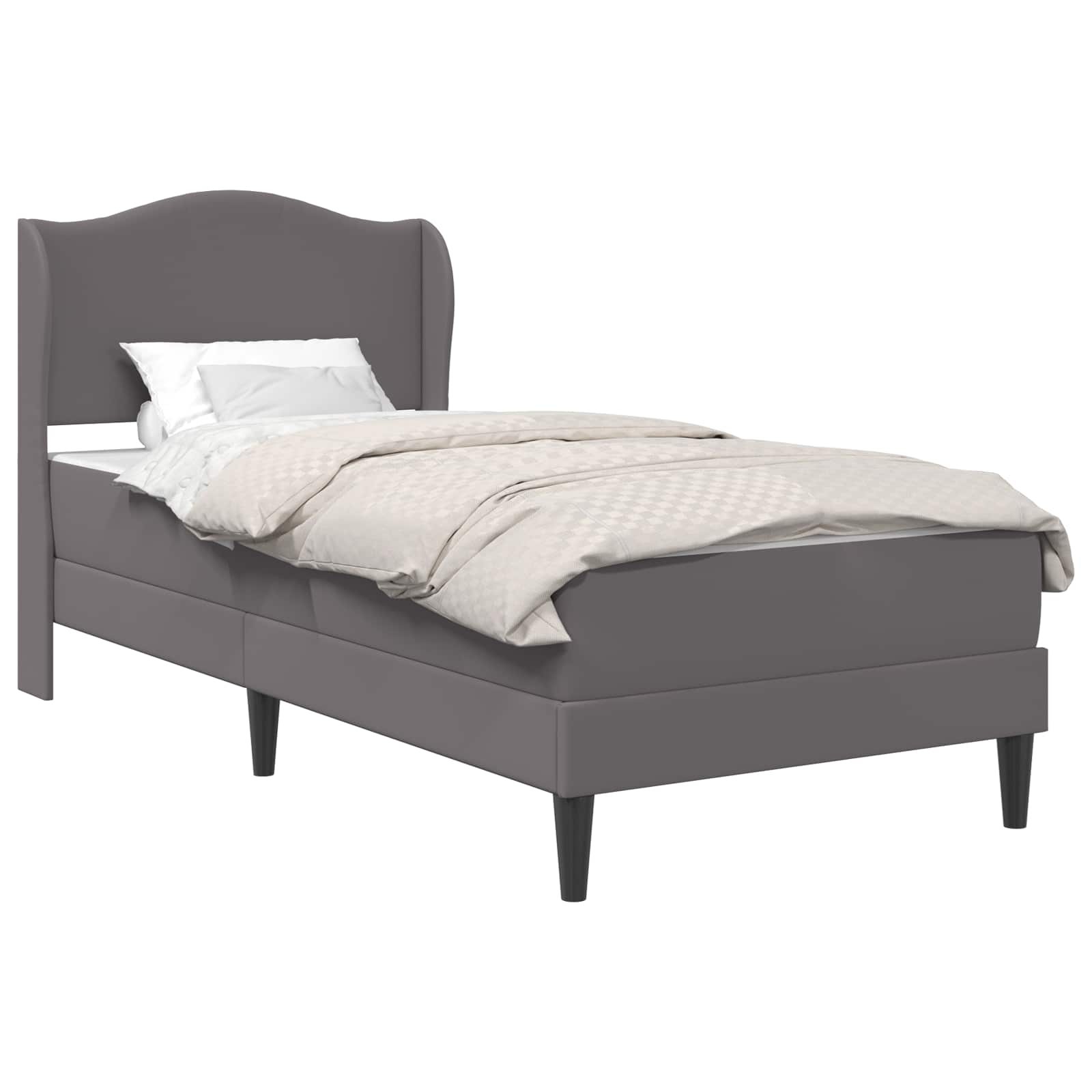 Struttura del letto con testiera Grigio 90 x 200 cm Similpelle | homemem39