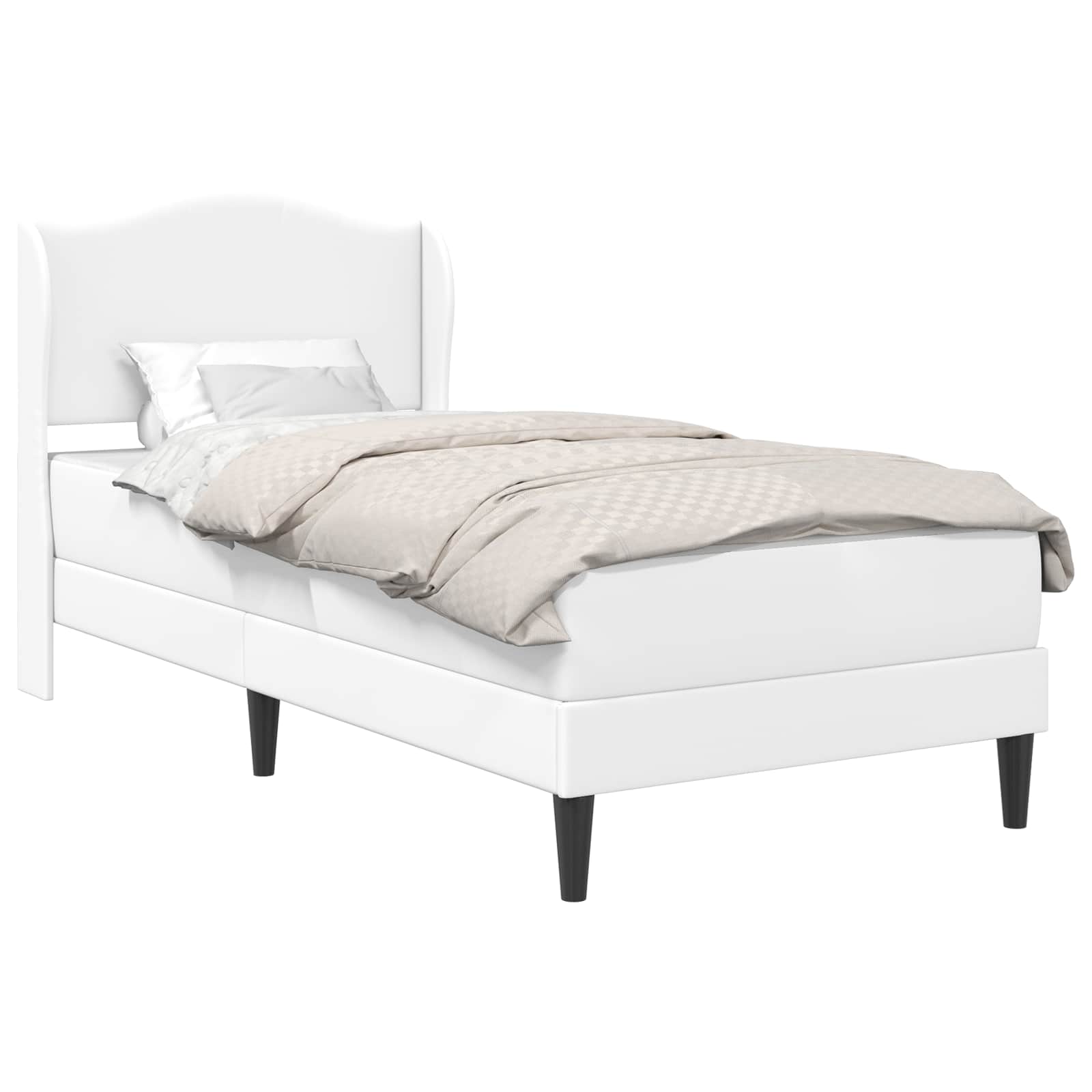 Struttura del letto con testiera Bianco 100 x 200 cm Similpelle | homemem39