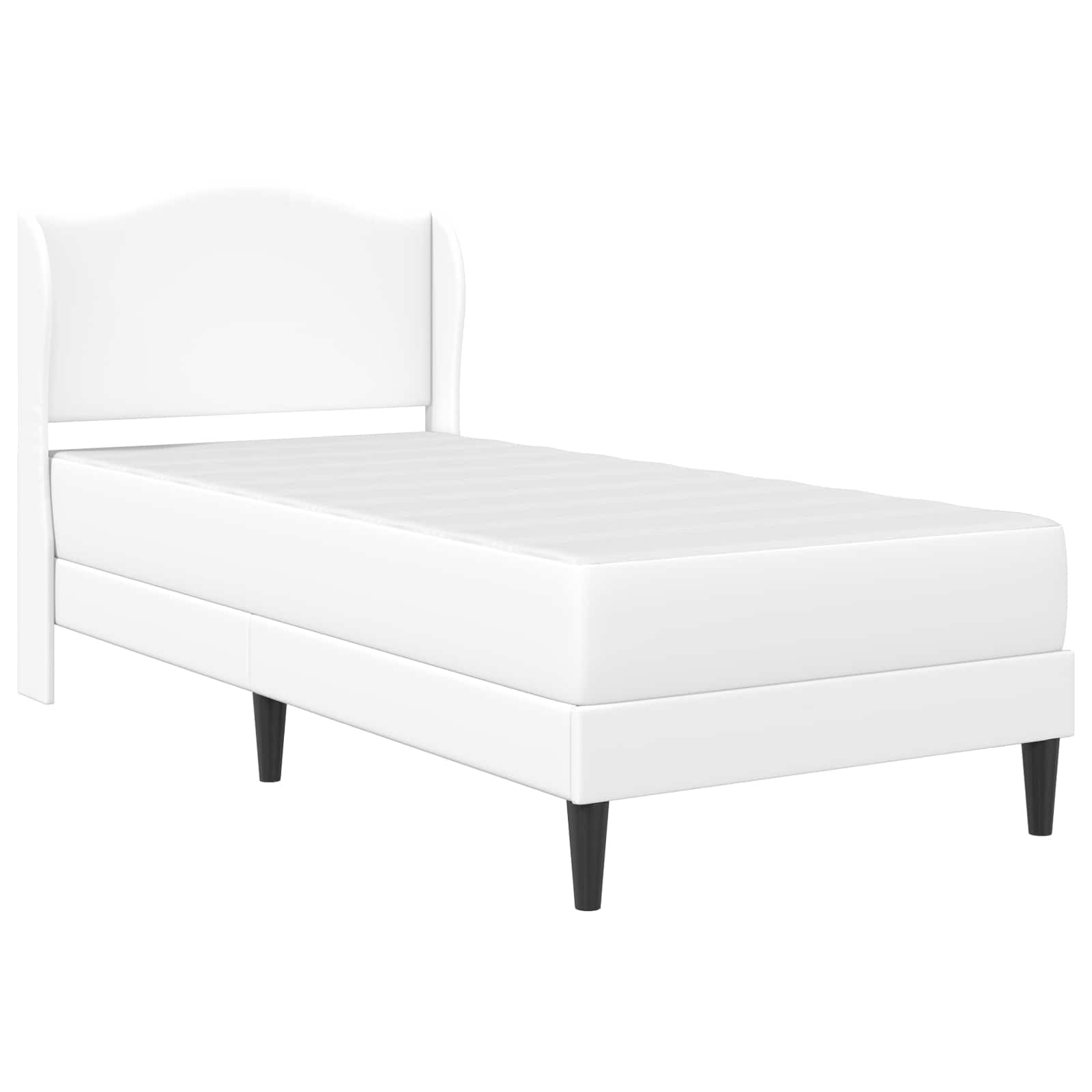 Struttura del letto con testiera Bianco 100 x 200 cm Similpelle | homemem39