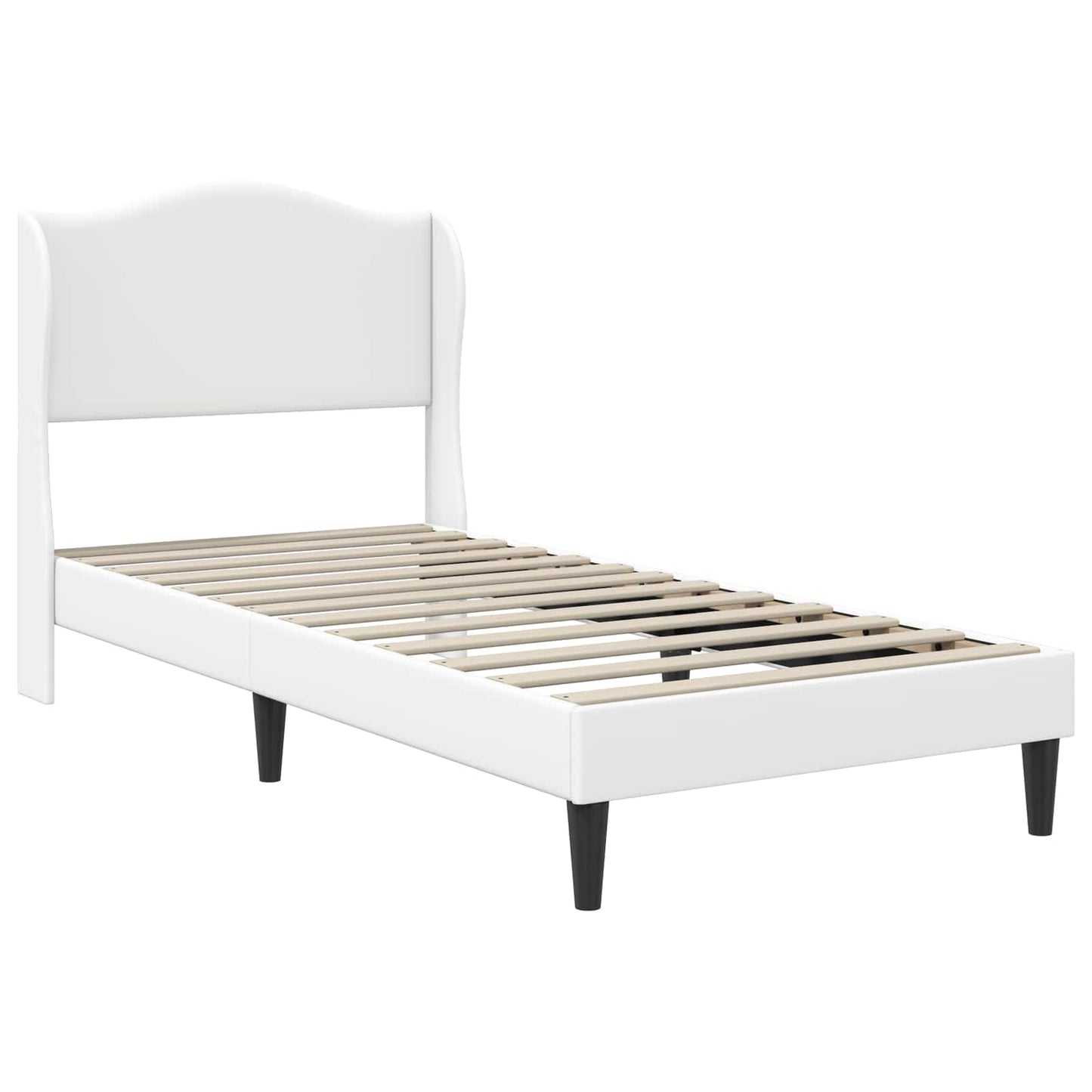 Struttura del letto con testiera Bianco 100 x 200 cm Similpelle | homemem39