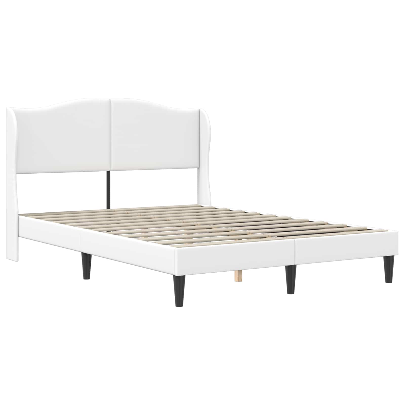 Struttura del letto con testiera Bianco 120 x 190 cm Similpelle | homemem39