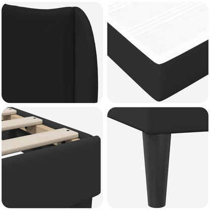Struttura del letto con testiera Nero 140 x 200 cm Similpelle | homemem39