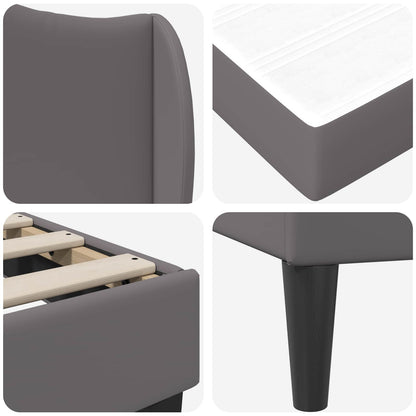Struttura del letto con testiera Grigio 160 x 200 cm Similpelle | homemem39