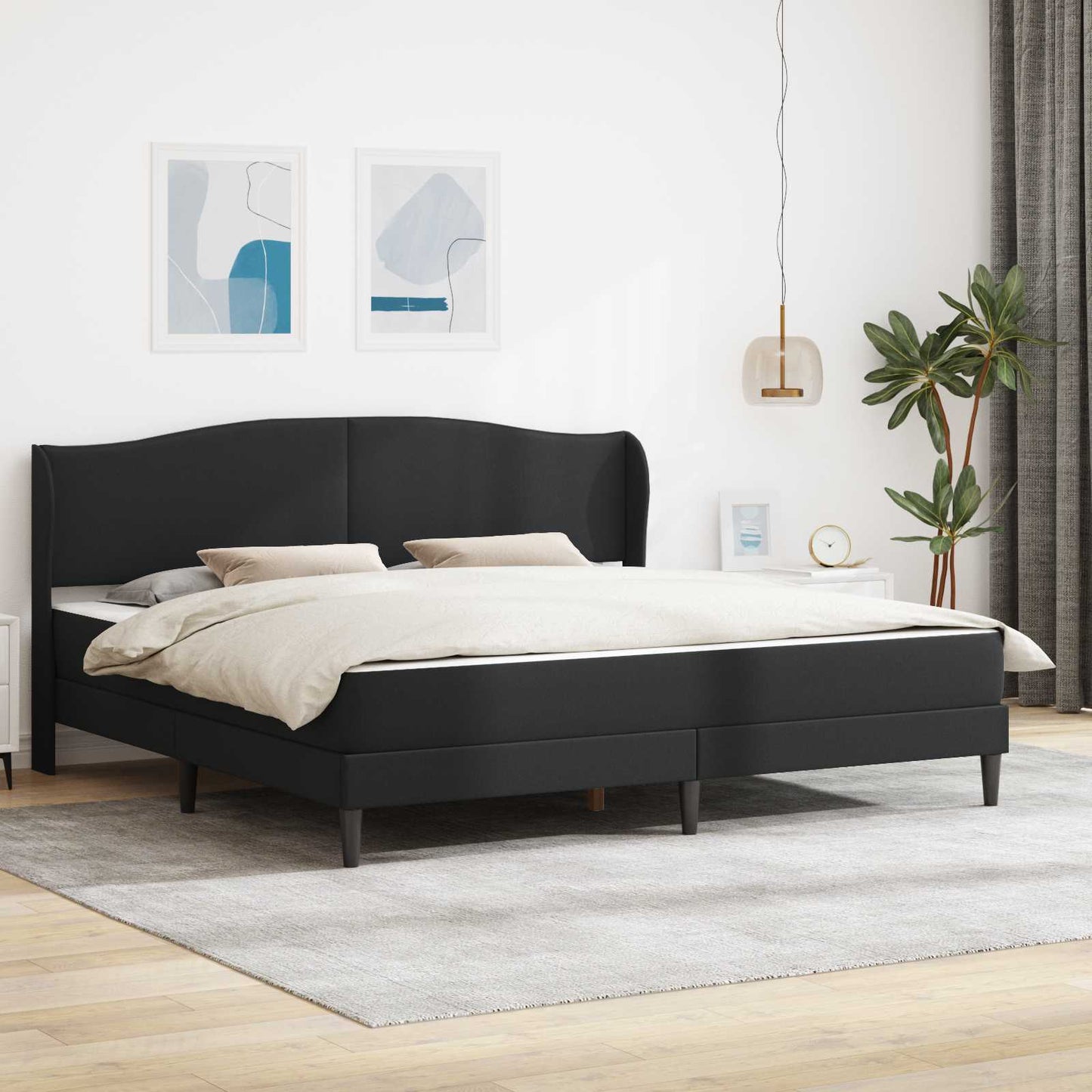 Struttura del letto con testiera Nero 180 x 200 cm Similpelle | homemem39