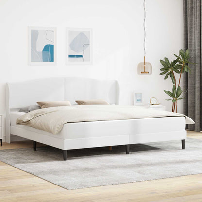 Struttura del letto con testiera Bianco 200 x 200 cm Similpelle | homemem39