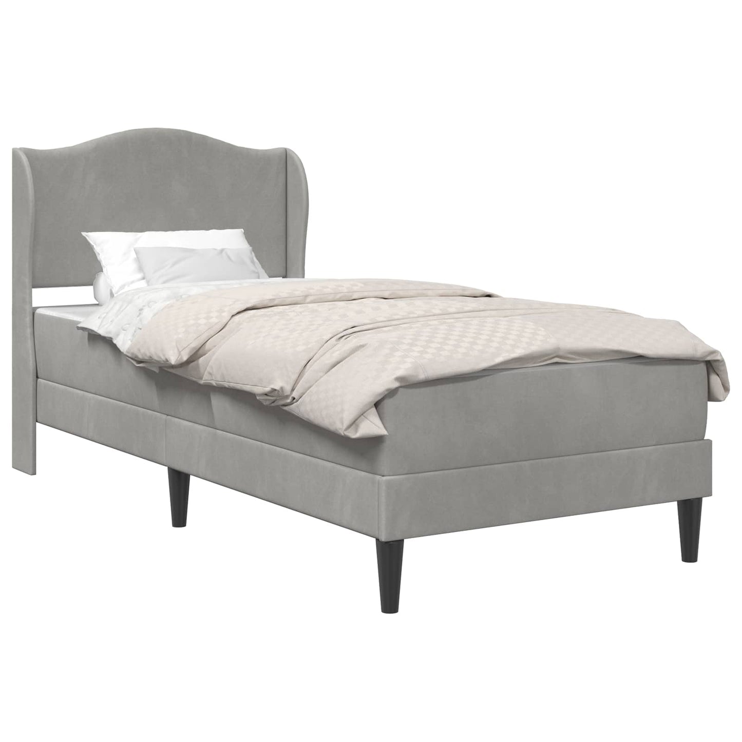 Struttura del letto 2 pcs Grigio Chiaro 90 x 190 cm Velluto | homemem39