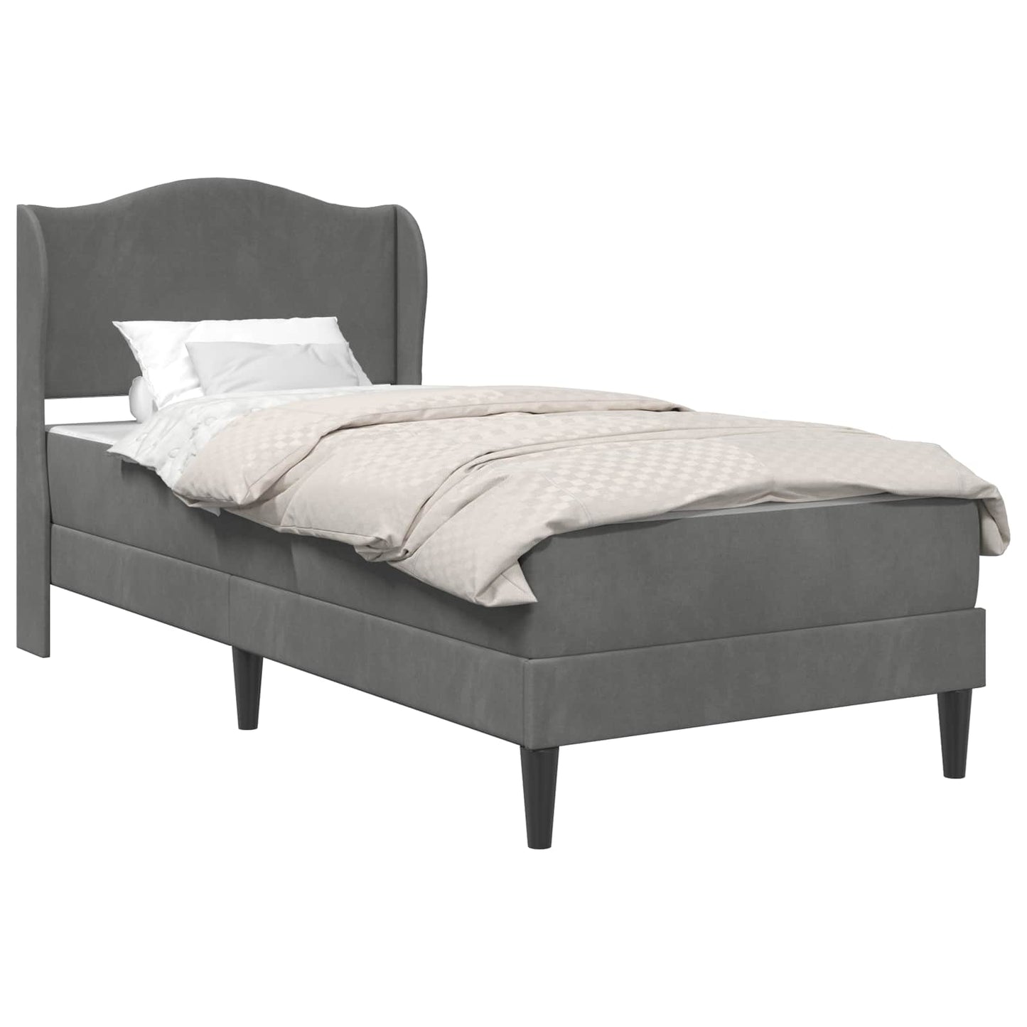 Struttura del letto Grigio Scuro 90 x 190 cm Velluto | homemem39