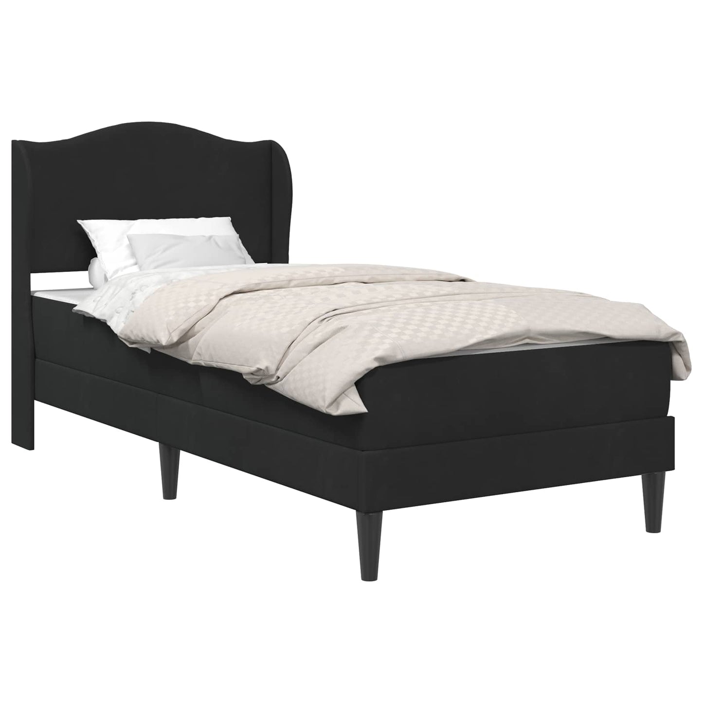Struttura del letto con testiera Nero 90 x 190 cm Velluto | homemem39