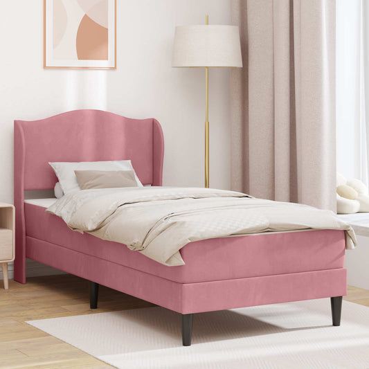 Struttura del letto con testiera Rosa 90 x 200 cm Velluto | homemem39