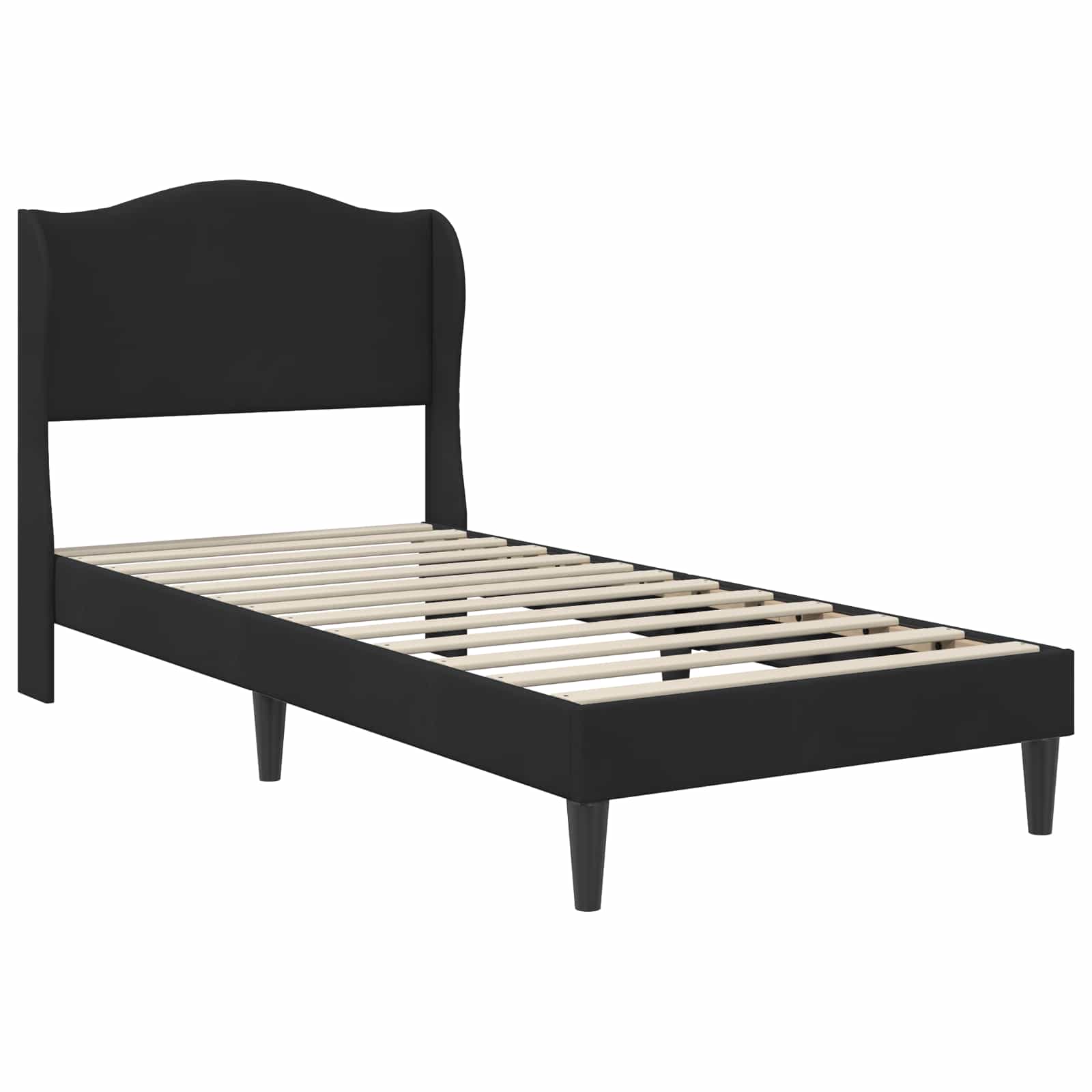 Struttura del letto con testiera Nero 90 x 200 cm Velluto | homemem39