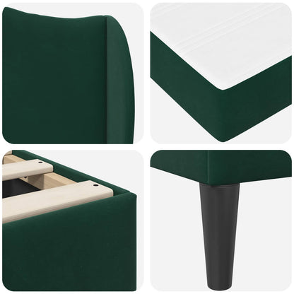 Struttura del letto Verde Scuro 100 x 200 cm Velluto | homemem39