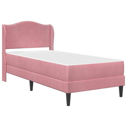 Struttura del letto con testiera Rosa 100 x 200 cm Velluto