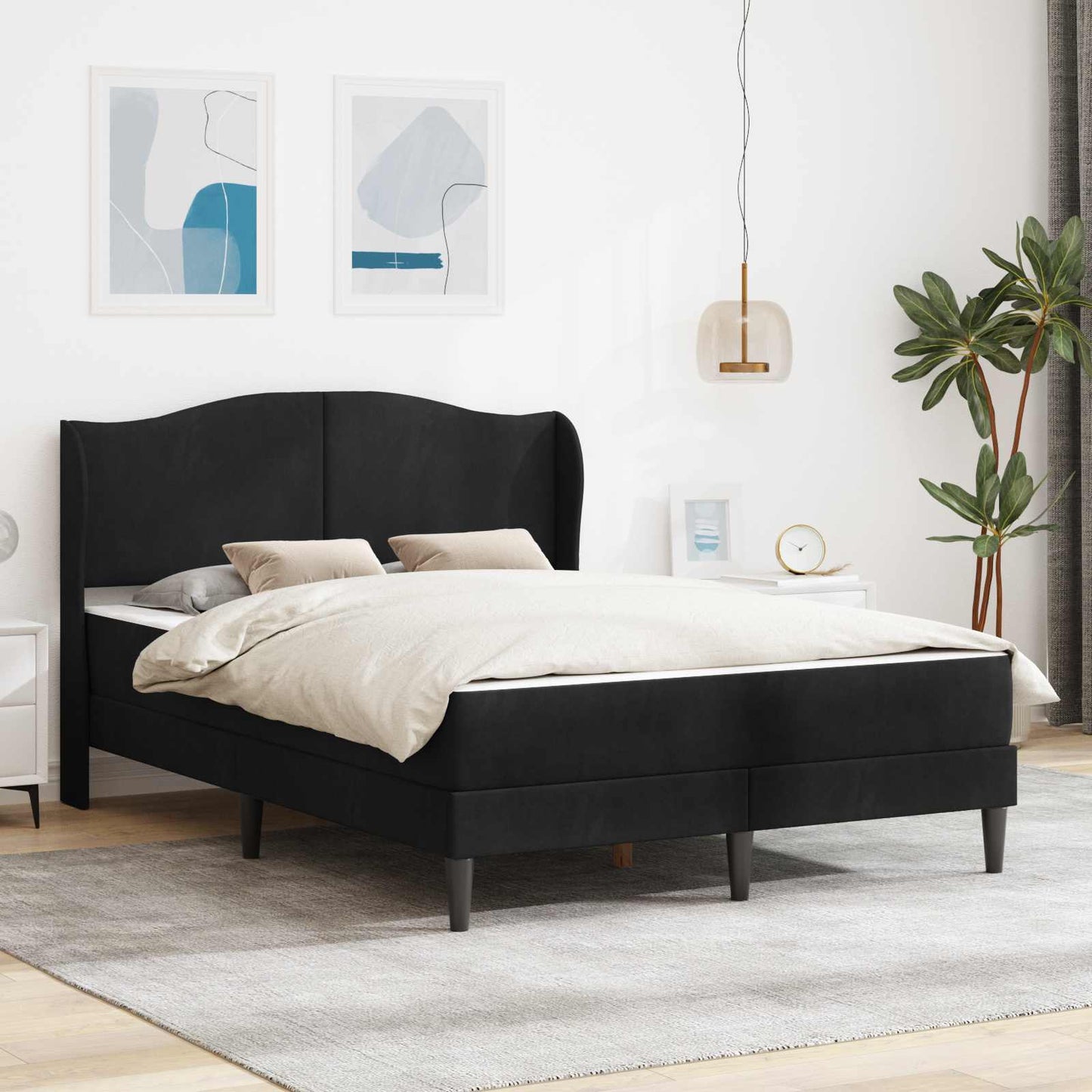 Struttura del letto 2 pcs Nero 120 x 190 cm Velluto | homemem39