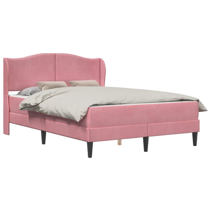 Struttura del letto con testiera Rosa 140 x 190 cm Velluto | homemem39