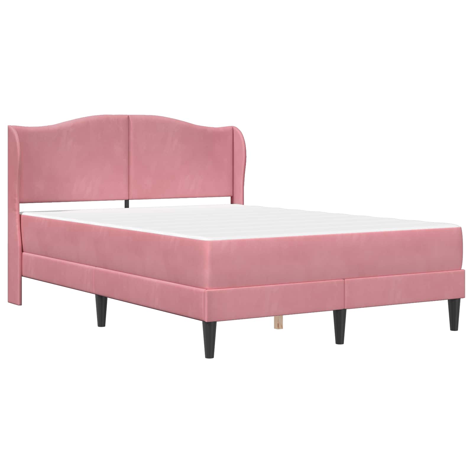 Struttura del letto con testiera Rosa 140 x 190 cm Velluto | homemem39