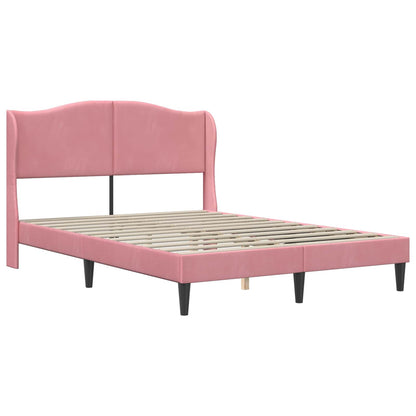 Struttura del letto con testiera Rosa 140 x 190 cm Velluto | homemem39