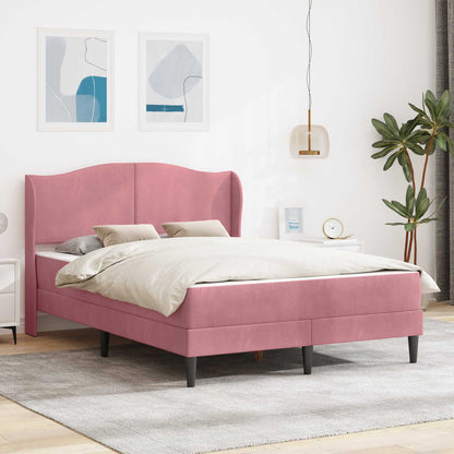 Struttura del letto con testiera Rosa 140 x 200 cm Velluto | homemem39