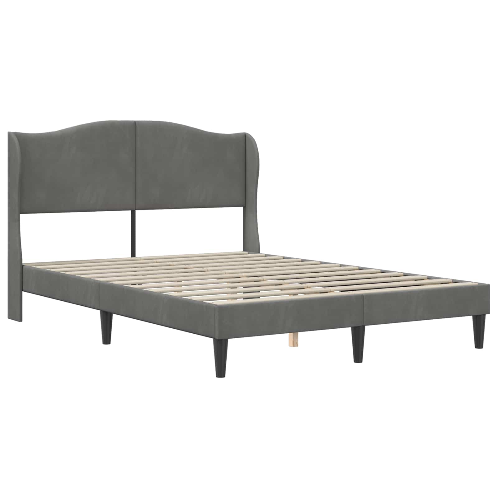 Struttura del letto Grigio Scuro 160 x 200 cm Velluto | homemem39