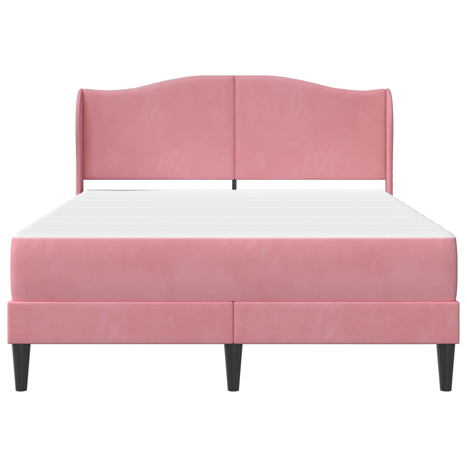 Struttura del letto con testiera Rosa 160 x 200 cm Velluto | homemem39