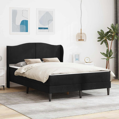 Struttura del letto con testiera Nero 160 x 200 cm Velluto