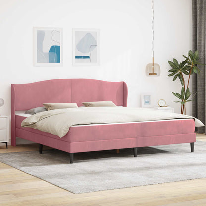 Struttura del letto con testiera Rosa 200 x 200 cm Velluto | homemem39