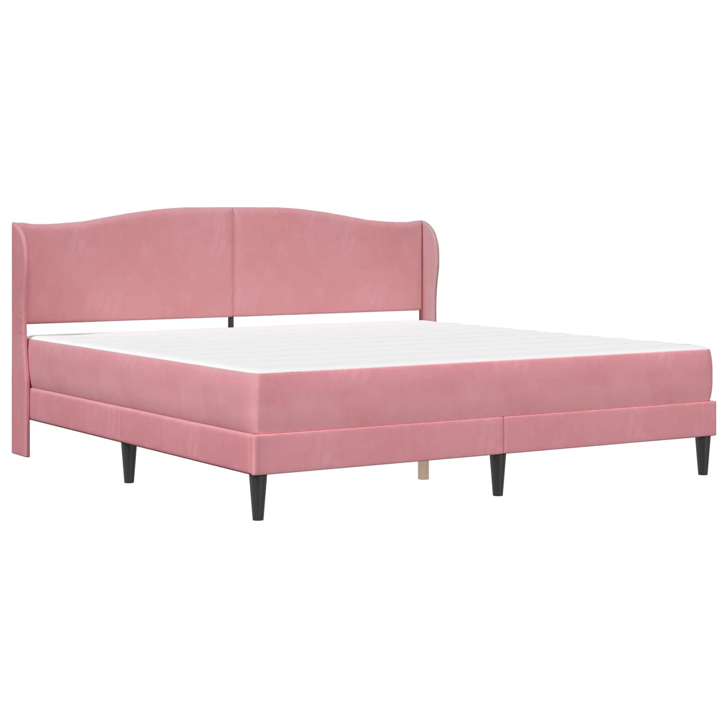 Struttura del letto con testiera Rosa 200 x 200 cm Velluto | homemem39