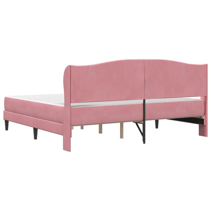 Struttura del letto con testiera Rosa 200 x 200 cm Velluto | homemem39