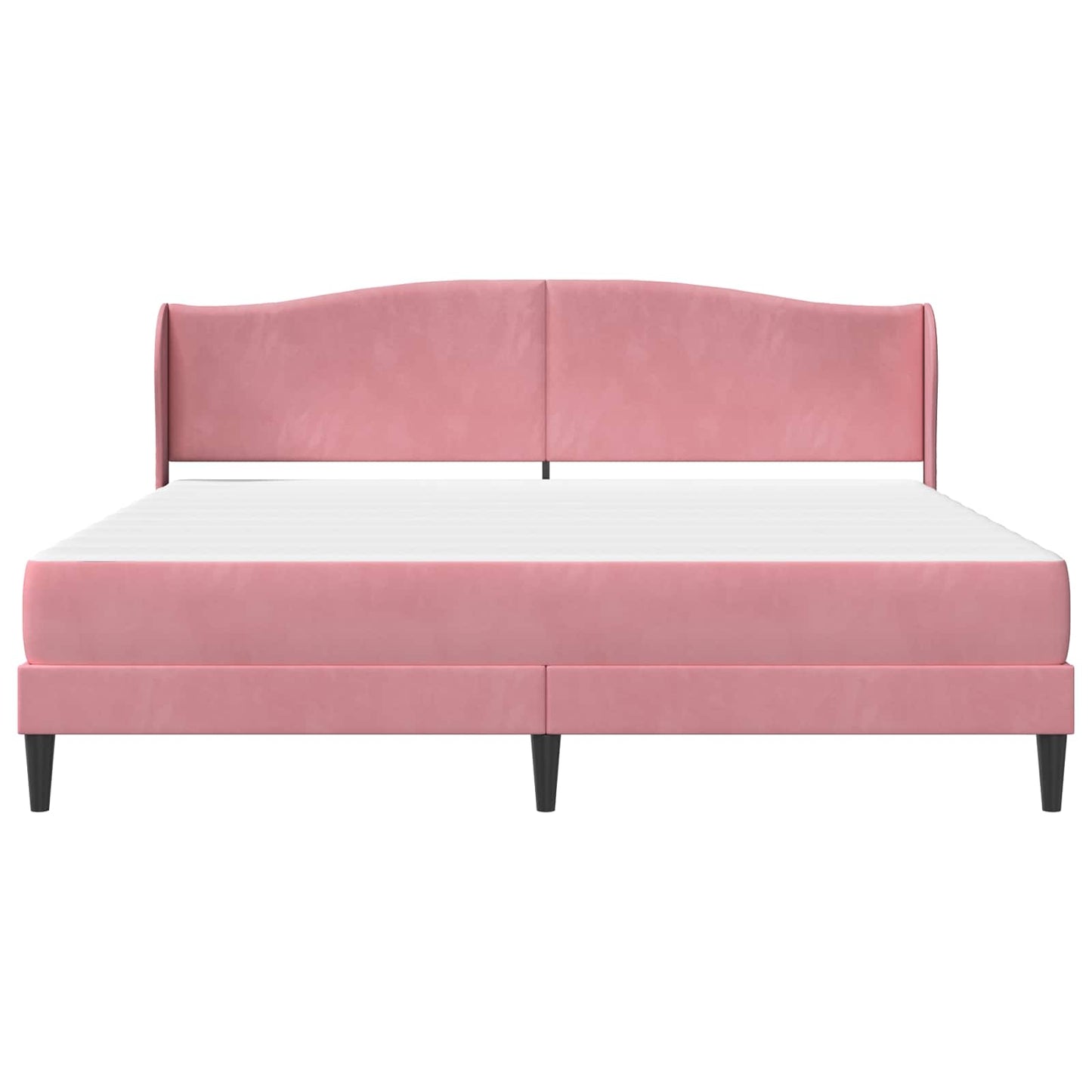 Struttura del letto con testiera Rosa 200 x 200 cm Velluto | homemem39
