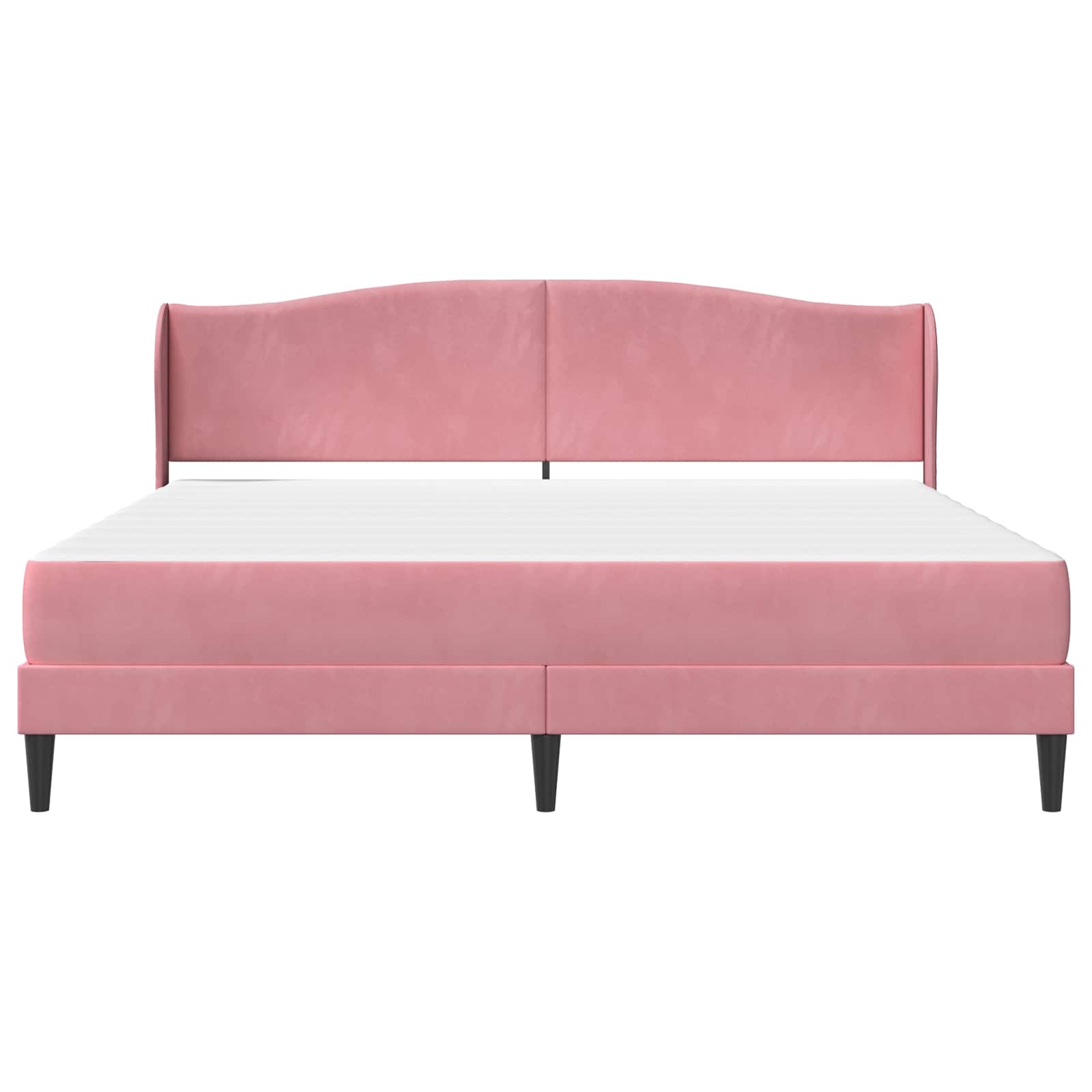 Struttura del letto con testiera Rosa 200 x 200 cm Velluto | homemem39