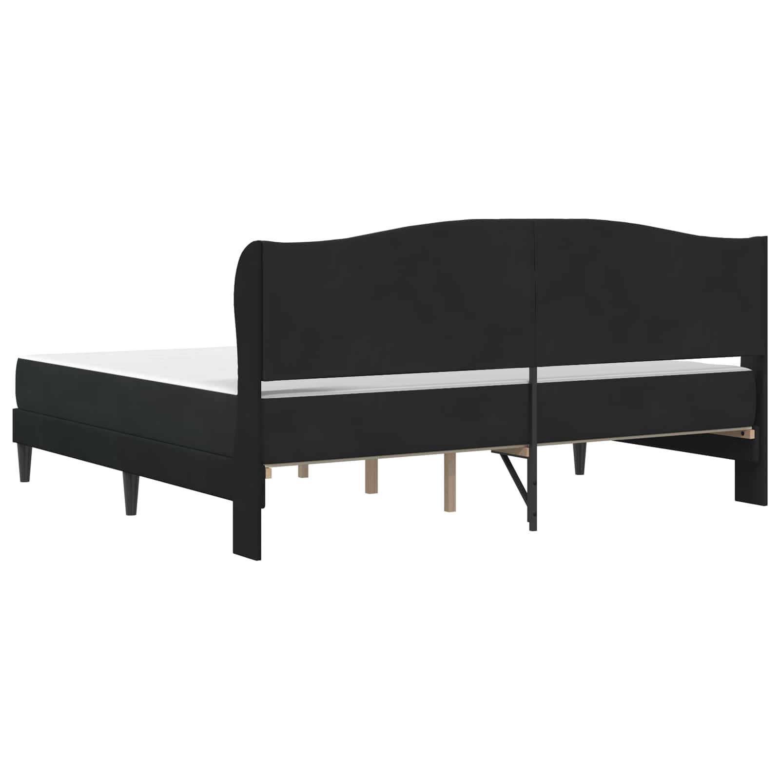 Struttura del letto con testiera Nero 200 x 200 cm Velluto | homemem39