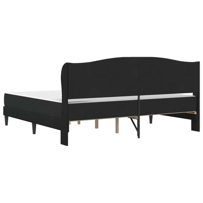 Struttura del letto con testiera Nero 200 x 200 cm Velluto | homemem39