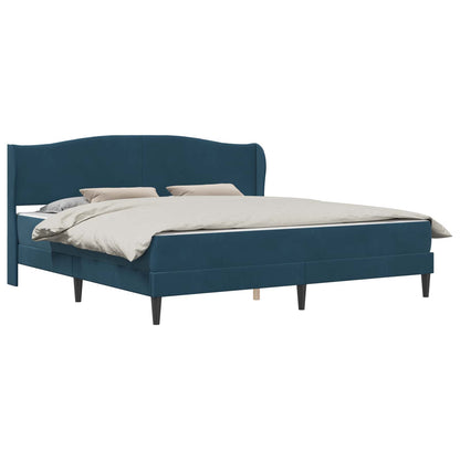Struttura del letto con testiera Blu 200 x 200 cm Velluto | homemem39