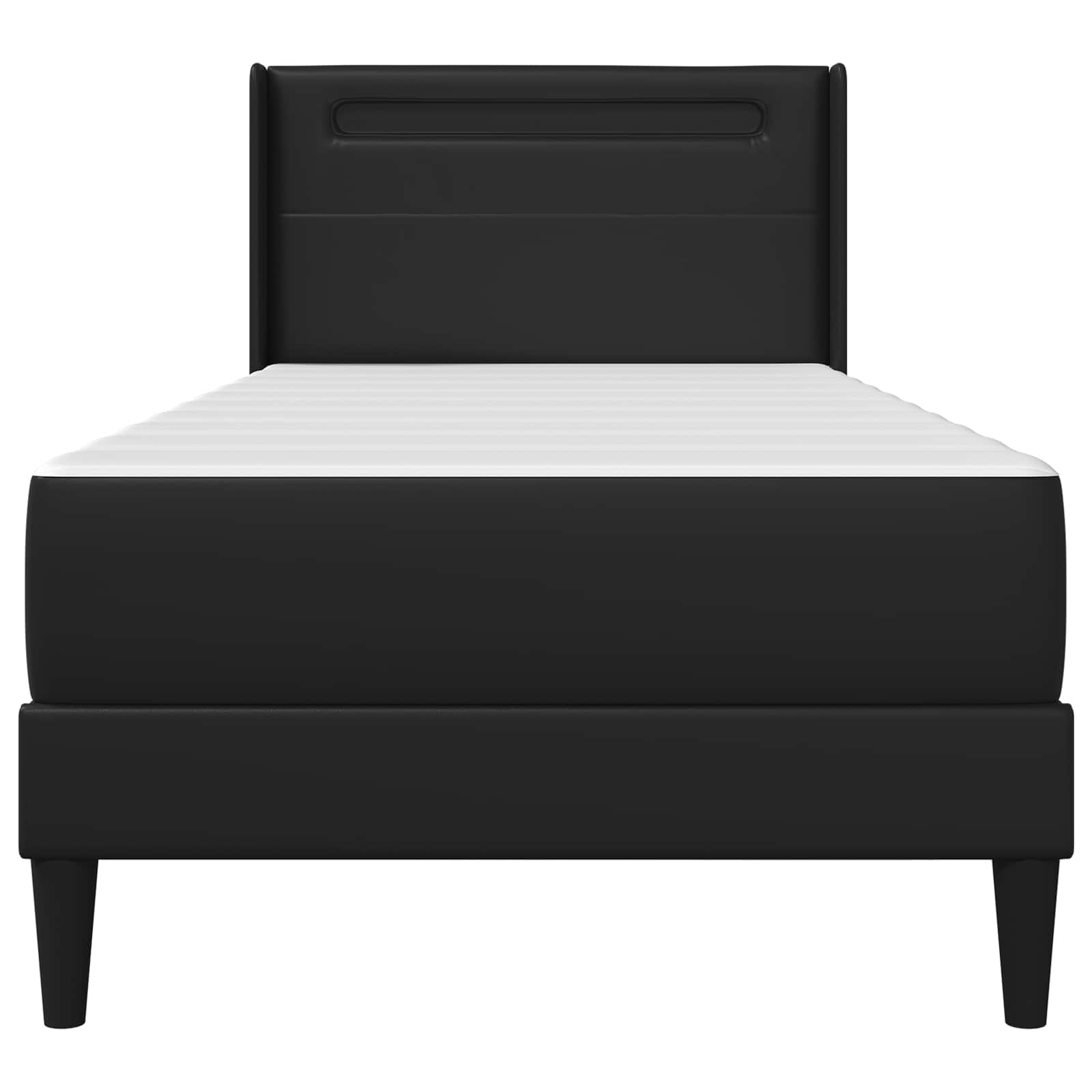Struttura del letto con strisce LED Nero 90 x 190 cm Similpelle | homemem39