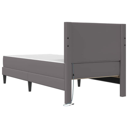 Struttura del letto con testiera Grigio 90 x 190 cm Similpelle | homemem39