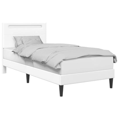 Struttura del letto con testiera Bianco 90 x 190 cm Similpelle | homemem39