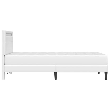 Struttura del letto con testiera Bianco 90 x 190 cm Similpelle | homemem39