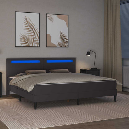 Struttura del letto con testiera Grigio 180 x 200 cm Similpelle