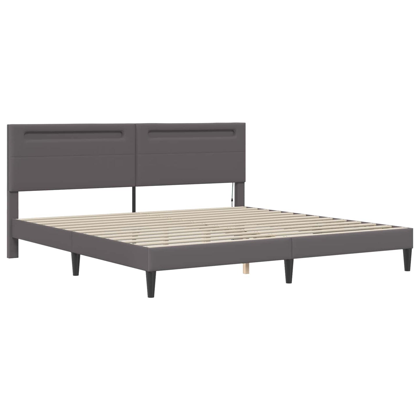 Struttura del letto con testiera Grigio 180 x 200 cm Similpelle | homemem39