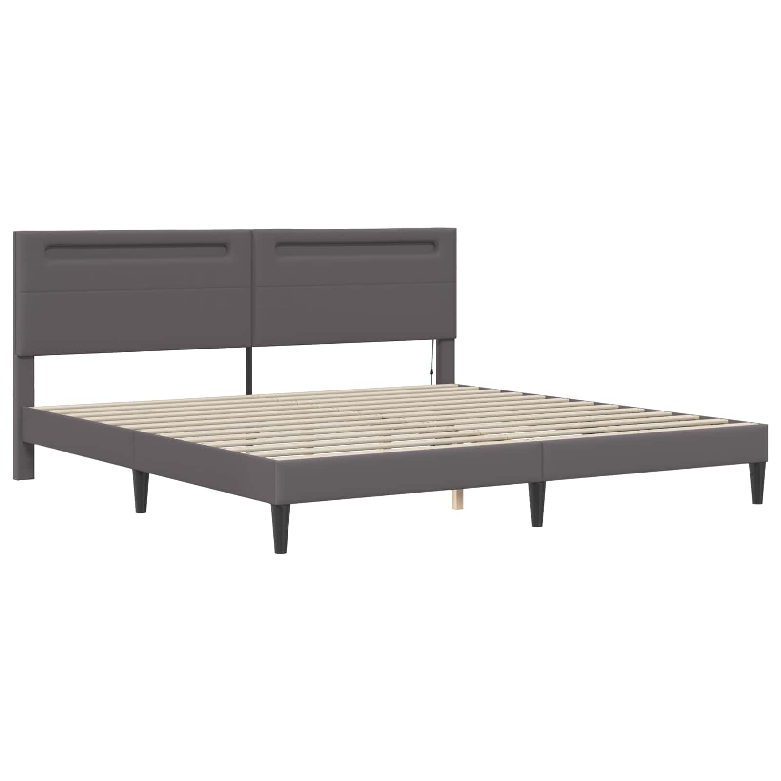 Struttura del letto con testiera Grigio 180 x 200 cm Similpelle | homemem39