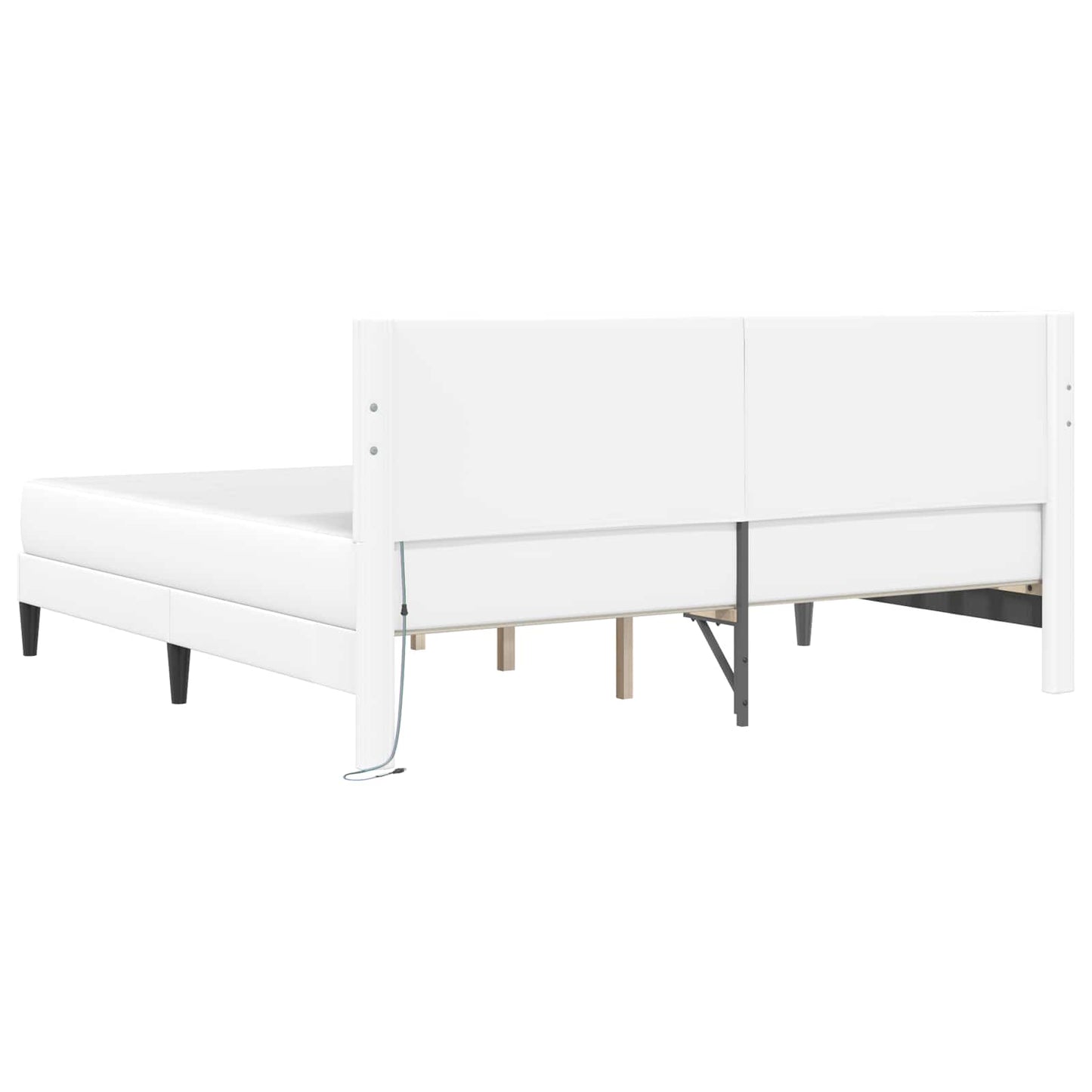 Struttura del letto con testiera Bianco 180 x 200 cm Similpelle | homemem39