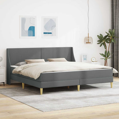Struttura letto con materasso Grigio scuro 180 x 200 cm Tessuto