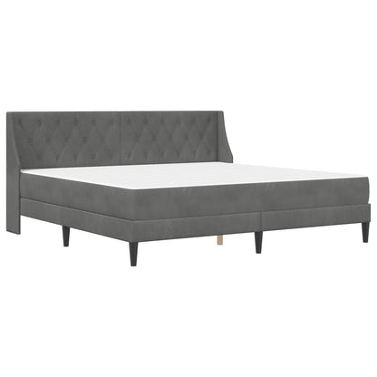 Struttura letto con materasso Grigio scuro 200 x 200 cm Velluto | homemem39