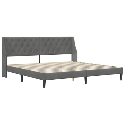 Struttura letto con materasso Grigio scuro 200 x 200 cm Velluto | homemem39