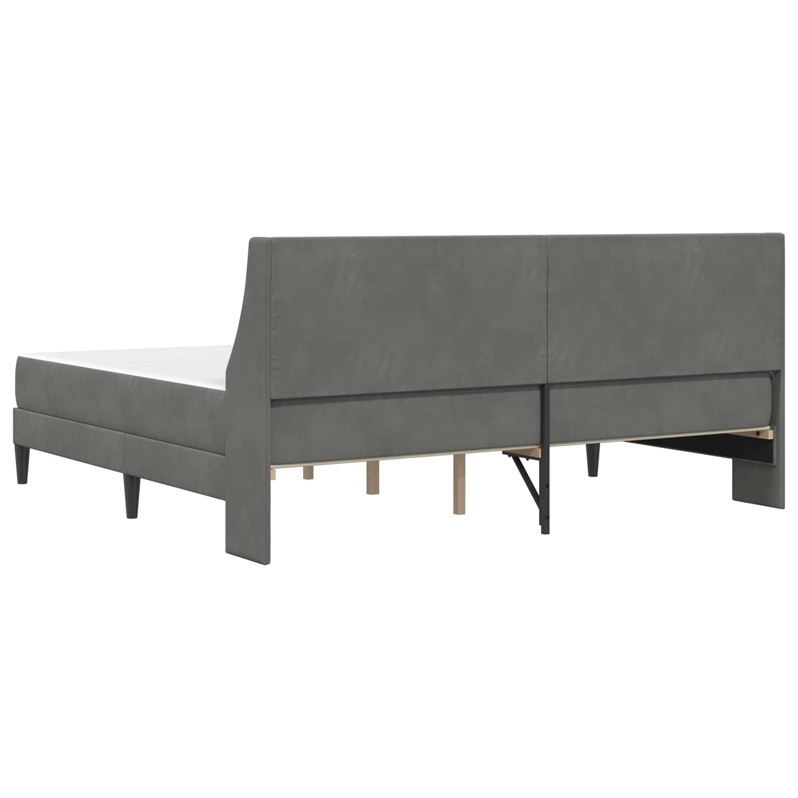 Struttura letto con materasso Grigio scuro 200 x 200 cm Velluto | homemem39
